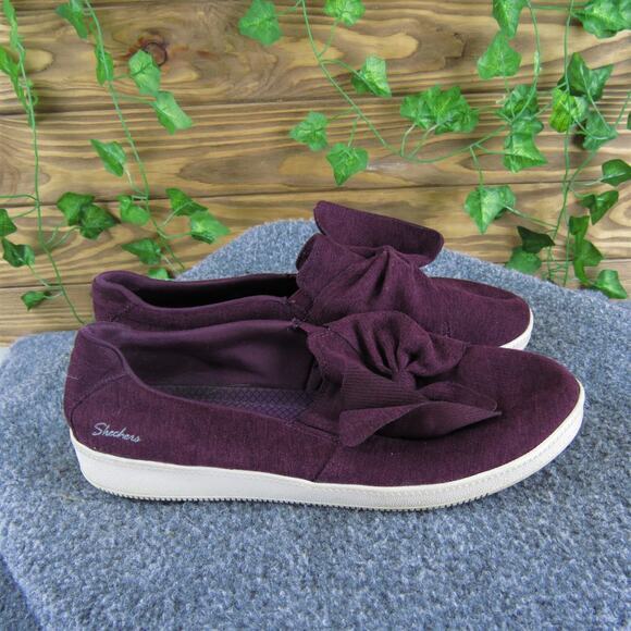 SKECHERS Women's Memory Foam Loafer‎ Burgundy Textile 8 Medium Gently Used 2025 - Picture 3 of 7